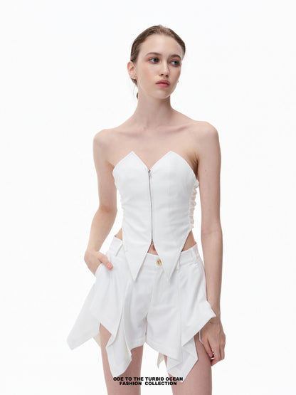 Luxury Strapless Bustier, Waist-Cinching & Slim Fit, Original Design, Elegant Summer Top