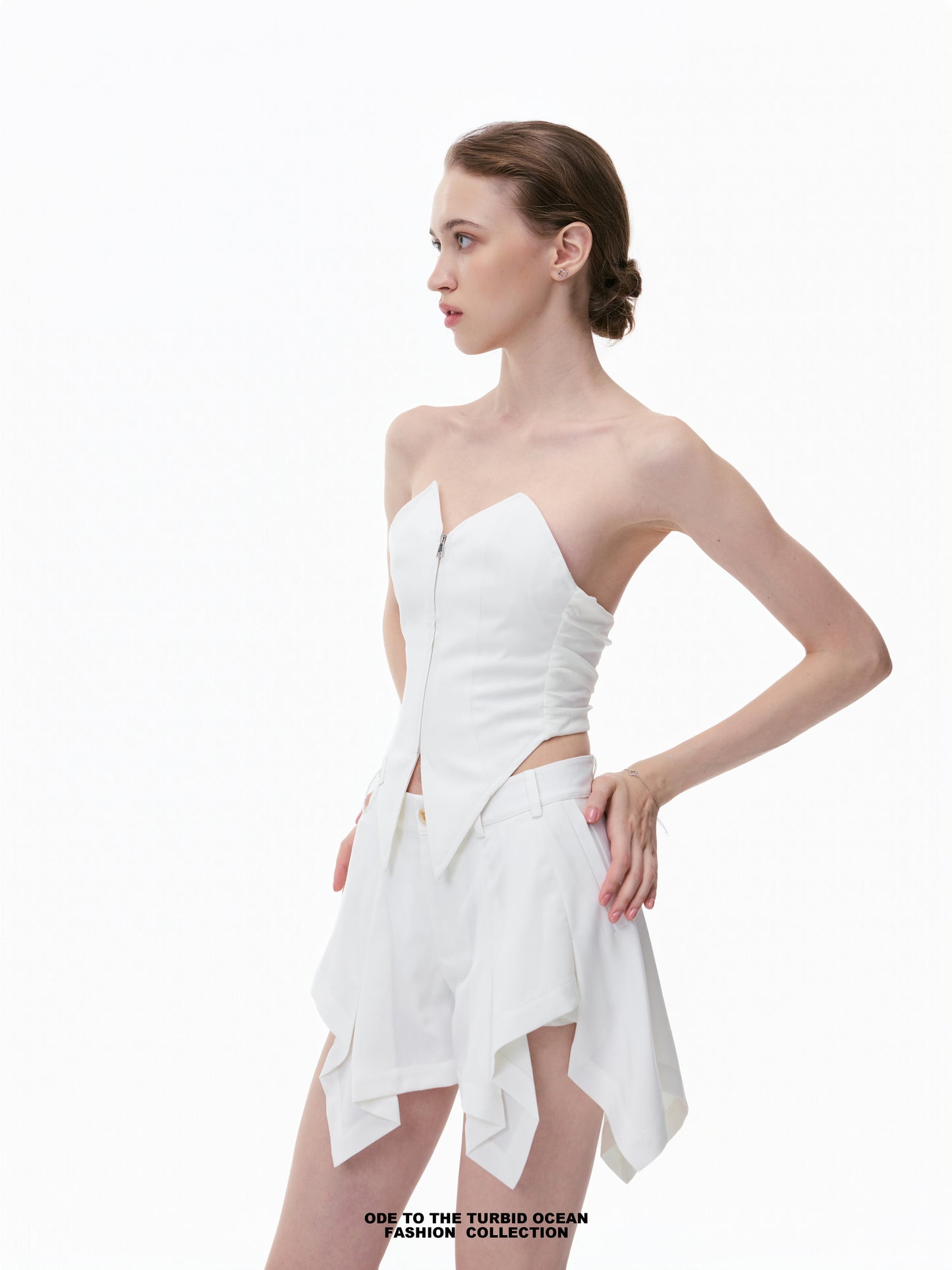 Luxury Strapless Bustier, Waist-Cinching & Slim Fit, Original Design, Elegant Summer Top