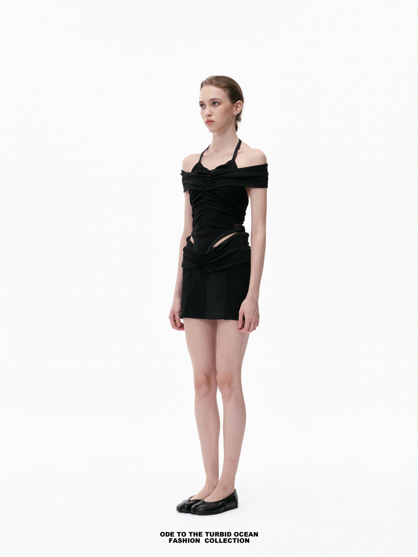 Luxury Black Ruched Spliced Cami Elegant Summer Top