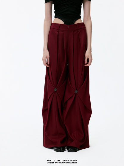 ODE TO THE TURBID OCEAN Tailored Full Lining Cuprammonium Wool Long Suit Pants