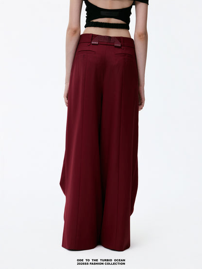 ODE TO THE TURBID OCEAN Tailored Full Lining Cuprammonium Wool Long Suit Pants