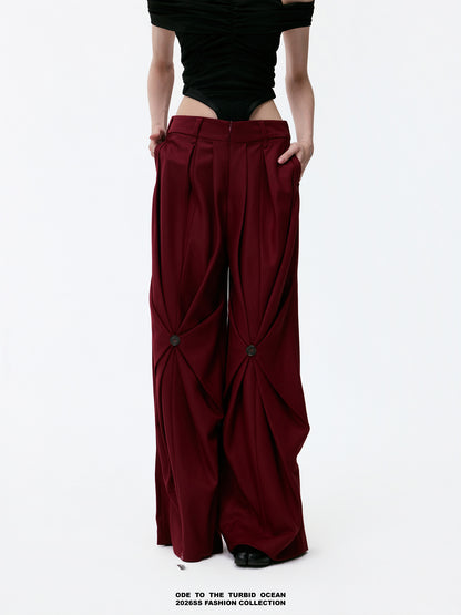 ODE TO THE TURBID OCEAN Tailored Full Lining Cuprammonium Wool Long Suit Pants