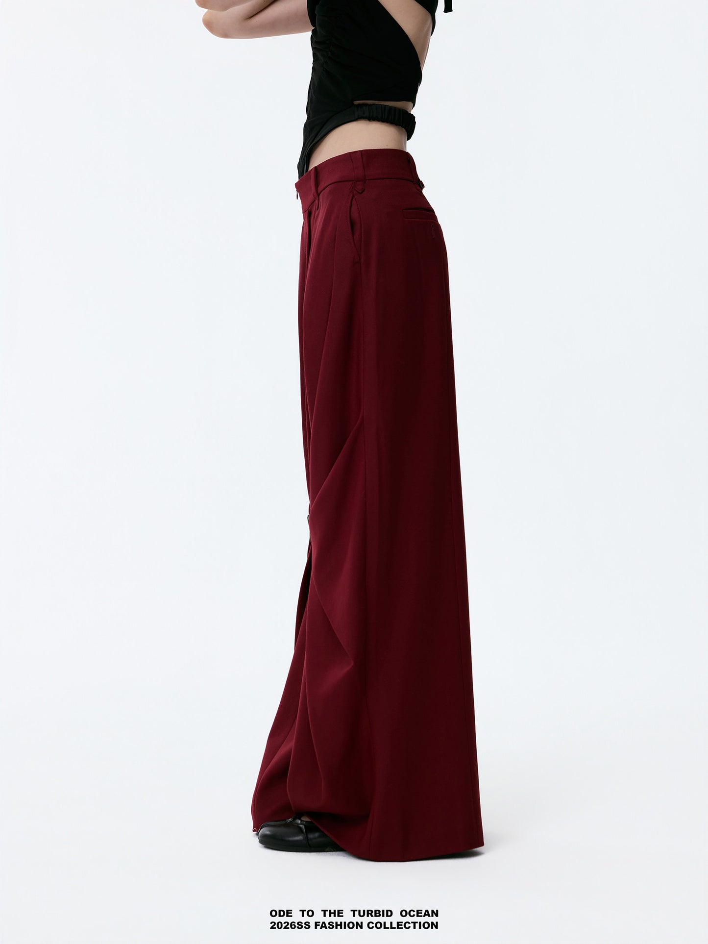 ODE TO THE TURBID OCEAN Tailored Full Lining Cuprammonium Wool Long Suit Pants