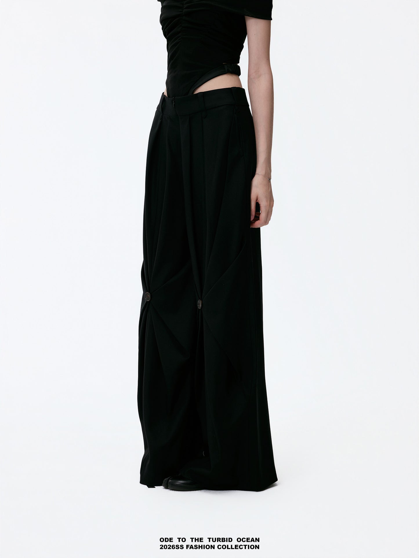 ODE TO THE TURBID OCEAN Tailored Full Lining Cuprammonium Wool Long Suit Pants