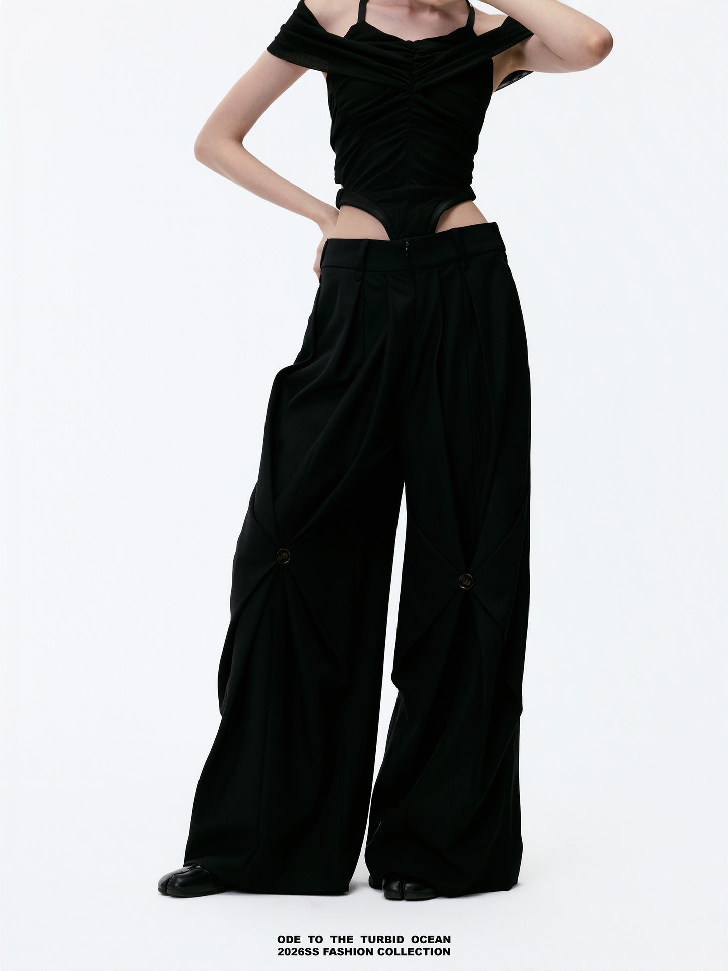 ODE TO THE TURBID OCEAN Tailored Full Lining Cuprammonium Wool Long Suit Pants