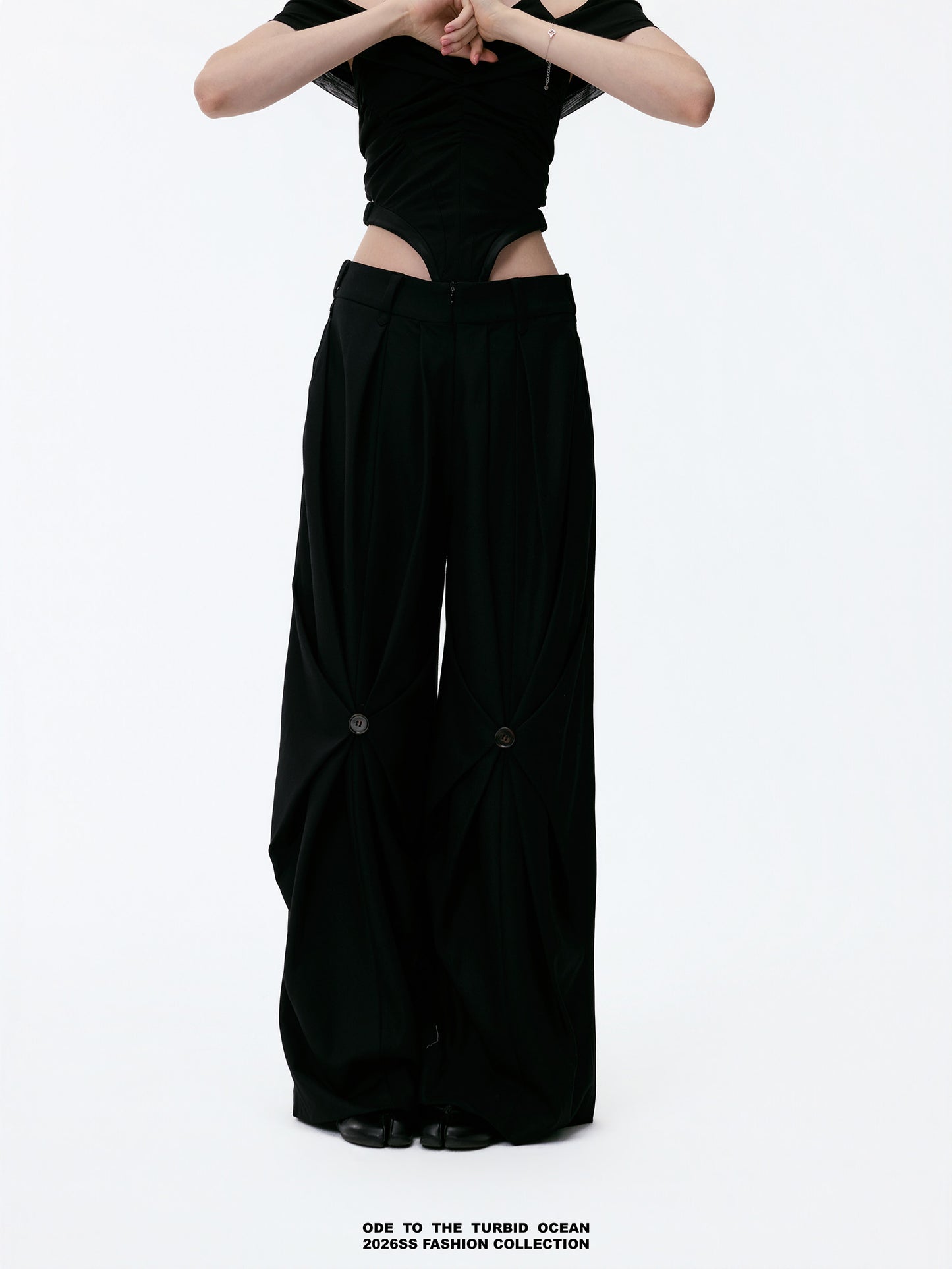ODE TO THE TURBID OCEAN Tailored Full Lining Cuprammonium Wool Long Suit Pants