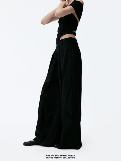 ODE TO THE TURBID OCEAN Tailored Full Lining Cuprammonium Wool Long Suit Pants