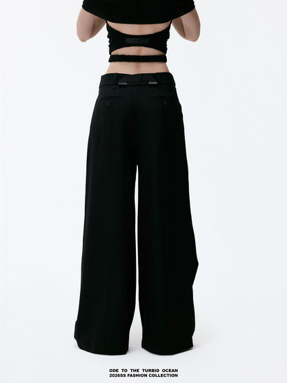 ODE TO THE TURBID OCEAN Tailored Full Lining Cuprammonium Wool Long Suit Pants