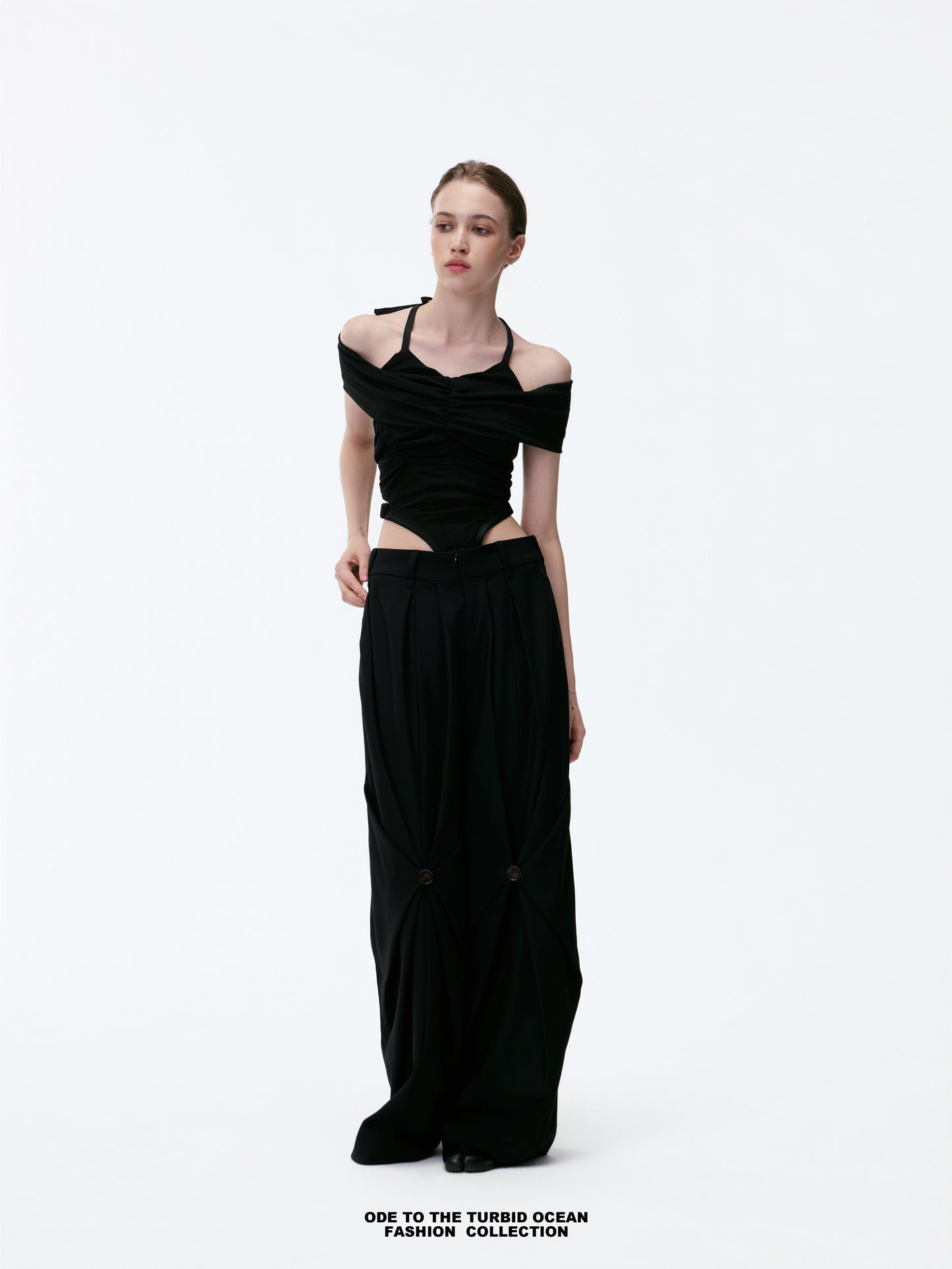 Luxury Black Ruched Spliced Cami Elegant Summer Top