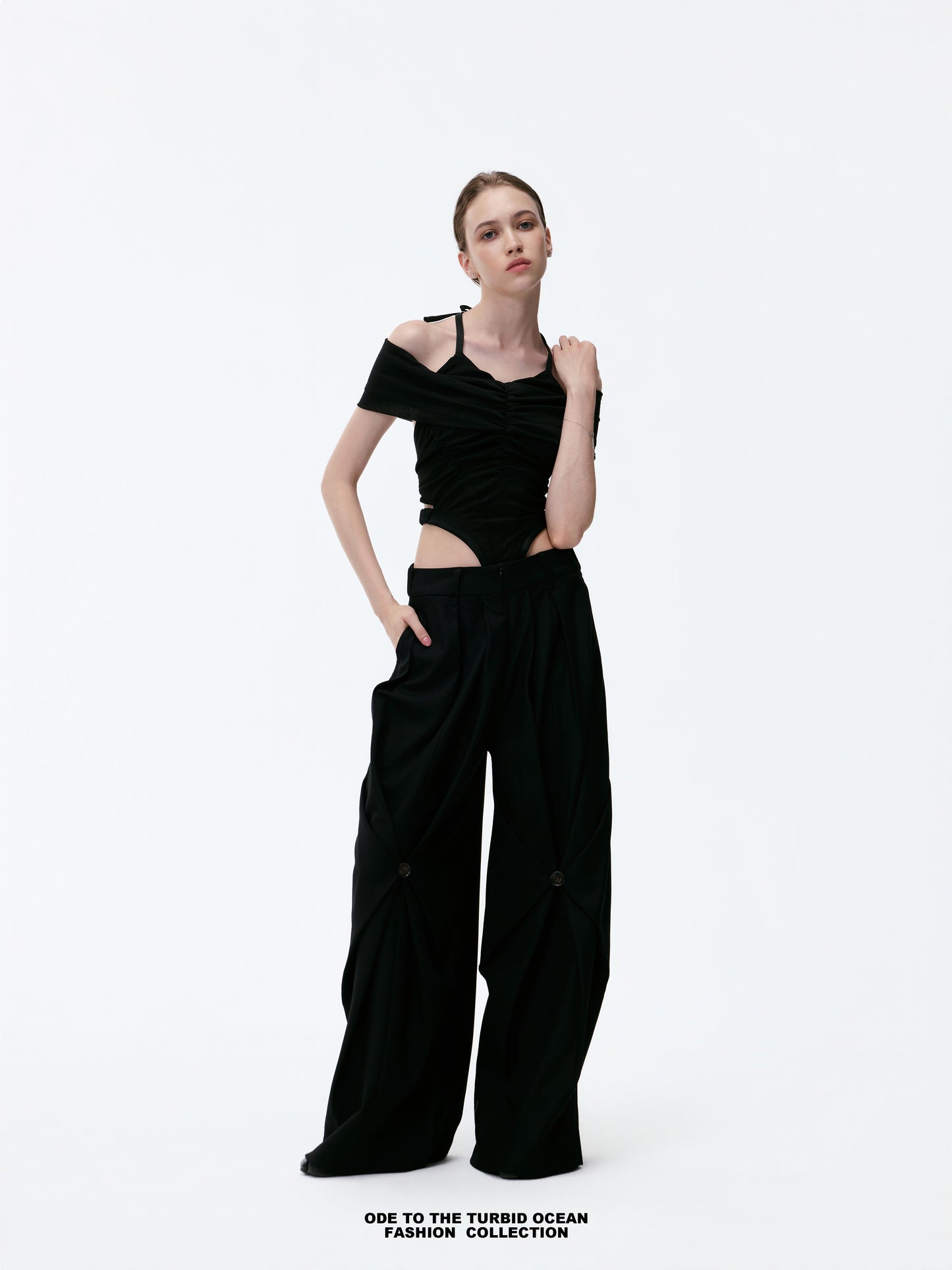 Luxury Black Ruched Spliced Cami Elegant Summer Top