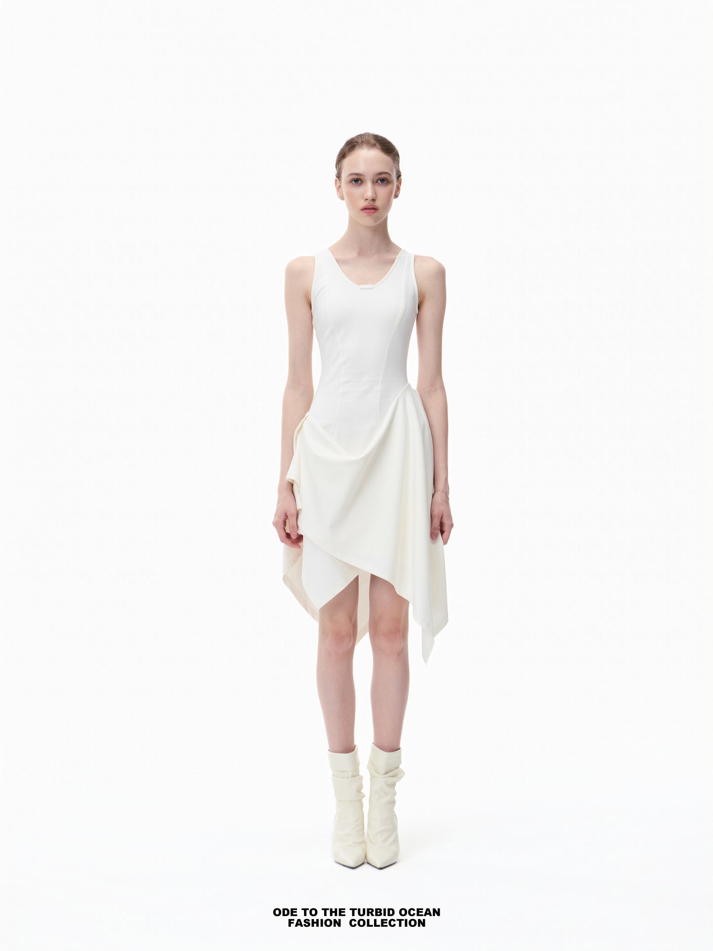 Luxury Irregular Pleated Dress, Draping & Slim Fit, Elegant Original Summer Dress