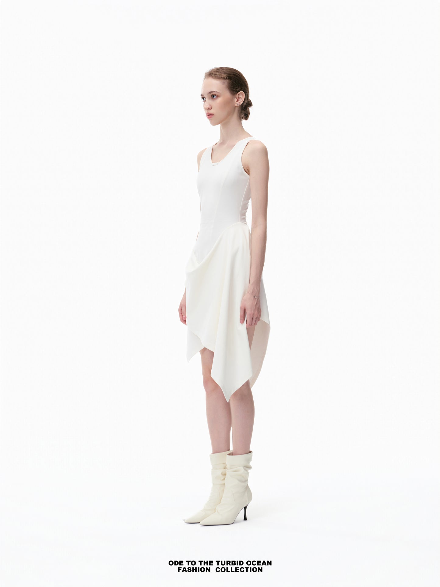 Luxury Irregular Pleated Dress, Draping & Slim Fit, Elegant Original Summer Dress