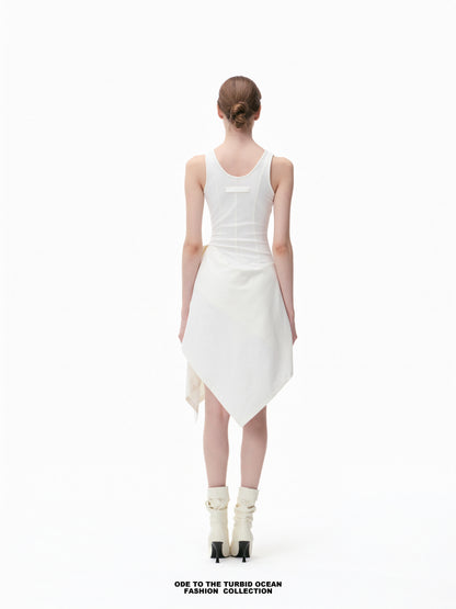 Luxury Irregular Pleated Dress, Draping & Slim Fit, Elegant Original Summer Dress
