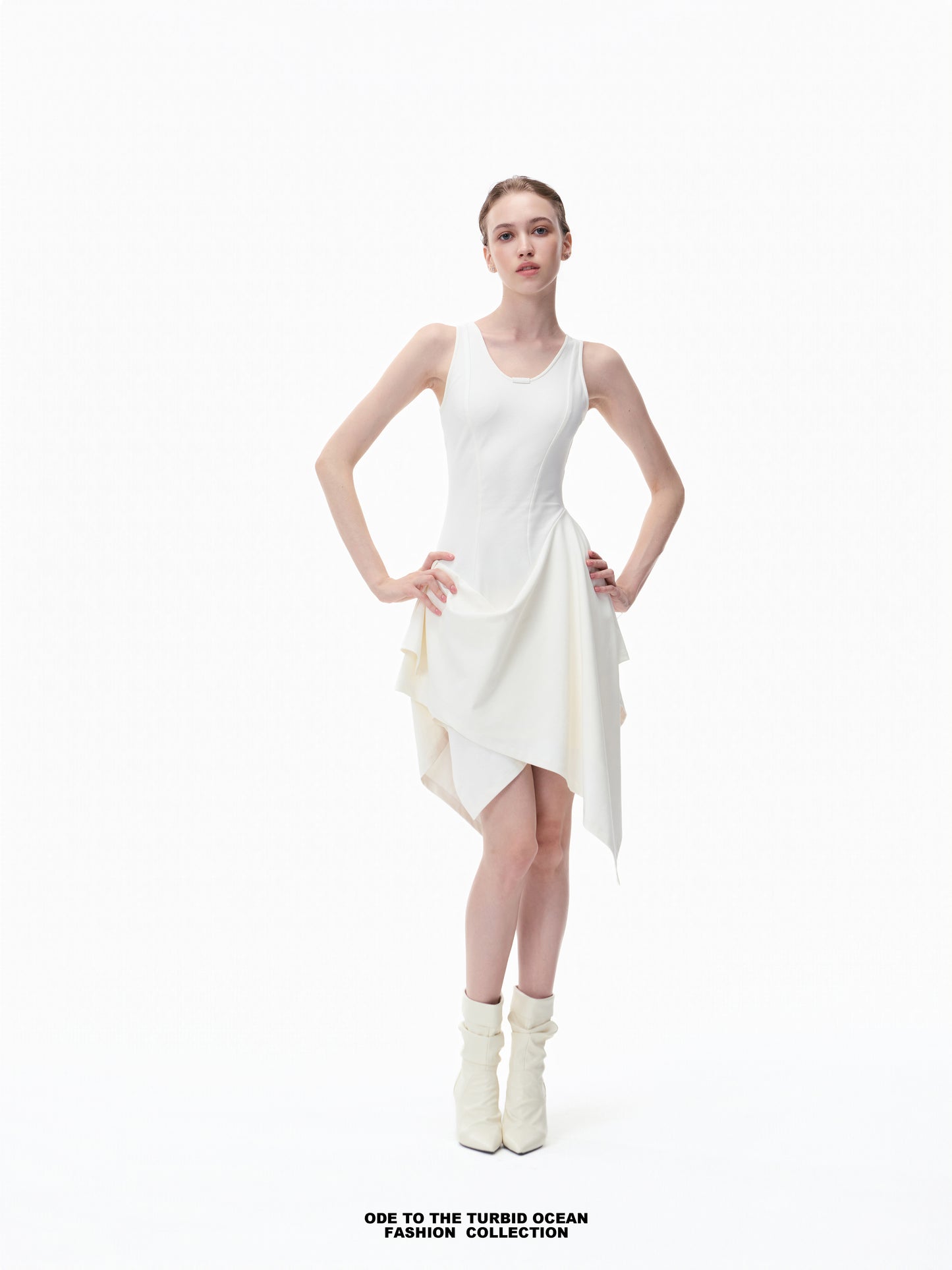Luxury Irregular Pleated Dress, Draping & Slim Fit, Elegant Original Summer Dress