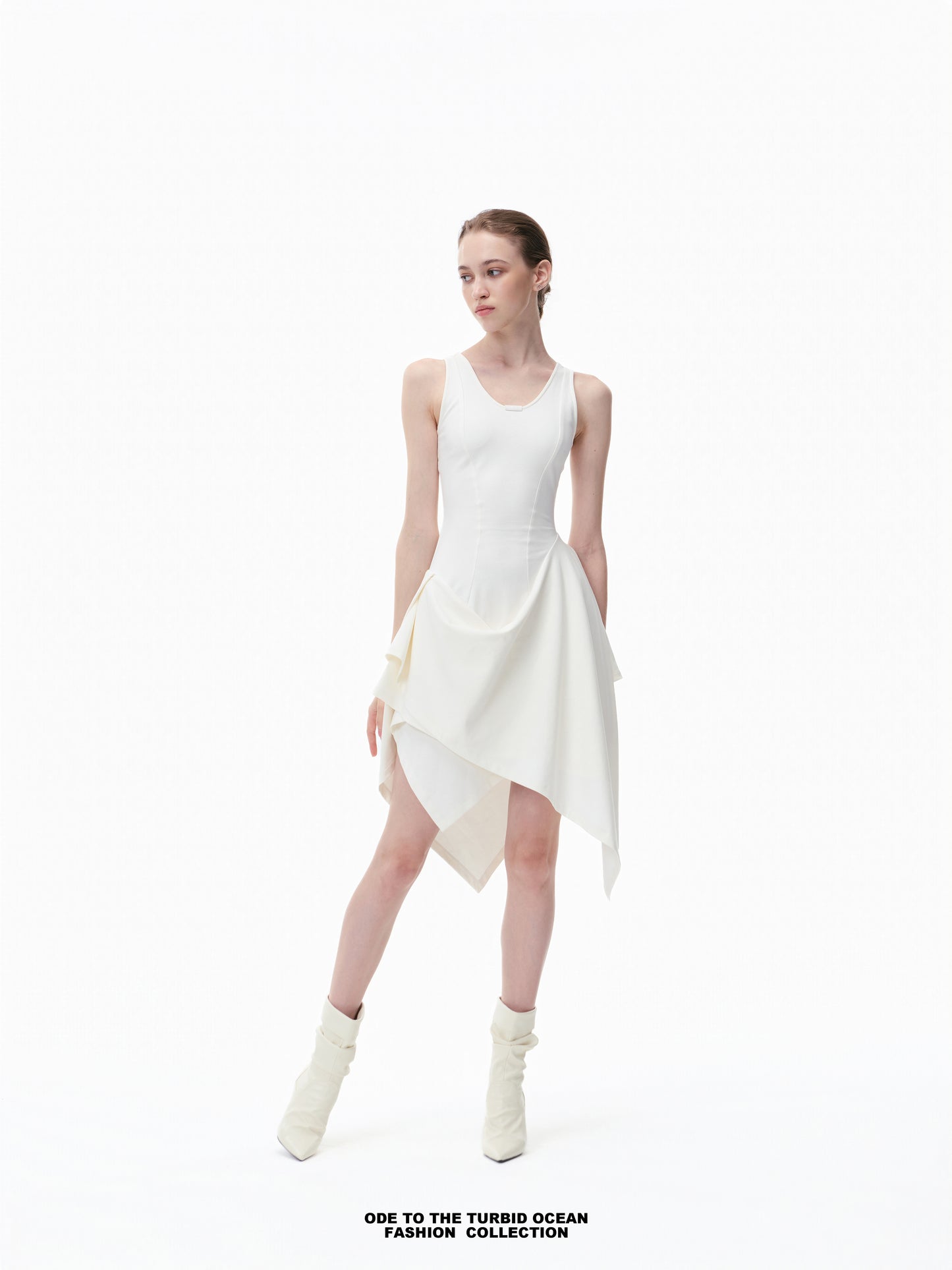 Luxury Irregular Pleated Dress, Draping & Slim Fit, Elegant Original Summer Dress