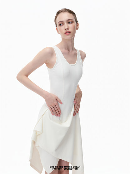 Luxury Irregular Pleated Dress, Draping & Slim Fit, Elegant Original Summer Dress