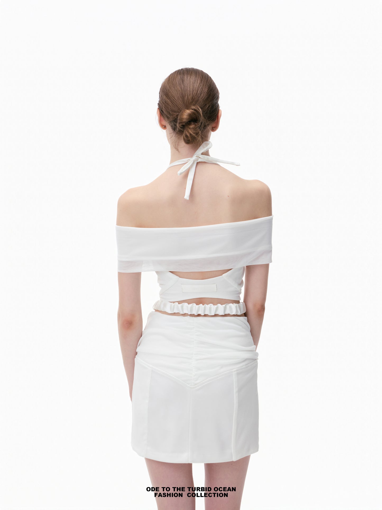 Luxury White Ruched Spliced Cami Summer Top