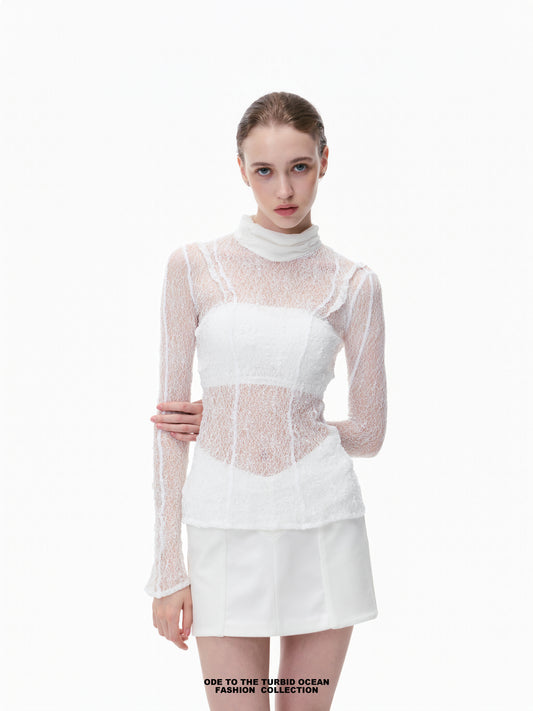 Luxury Nylon Hollow Out Lace Top
