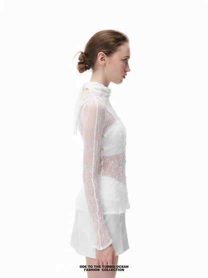 Luxury Nylon Hollow Out Lace Top