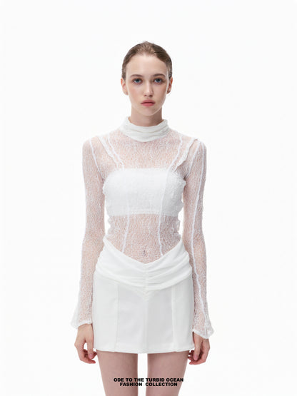 Luxury Nylon Hollow Out Lace Top