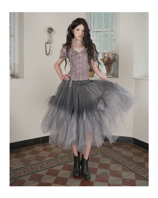 Dot Bow Tulle Skirt