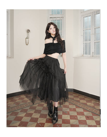 Wrapped Bandage Tube Top Black