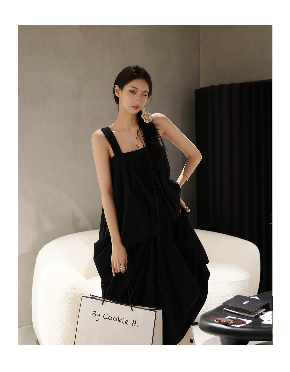 Cloud Ruffle Suspender Dress