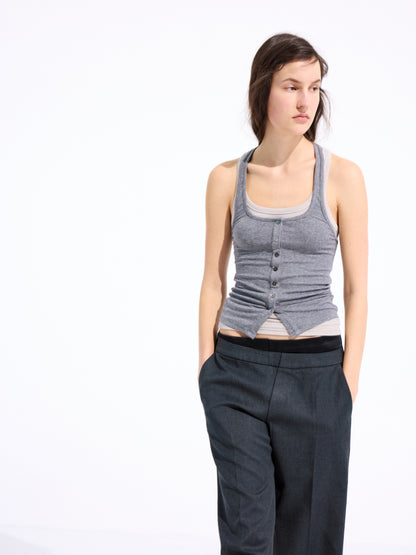 Asymmetric Curved Waist Trousers