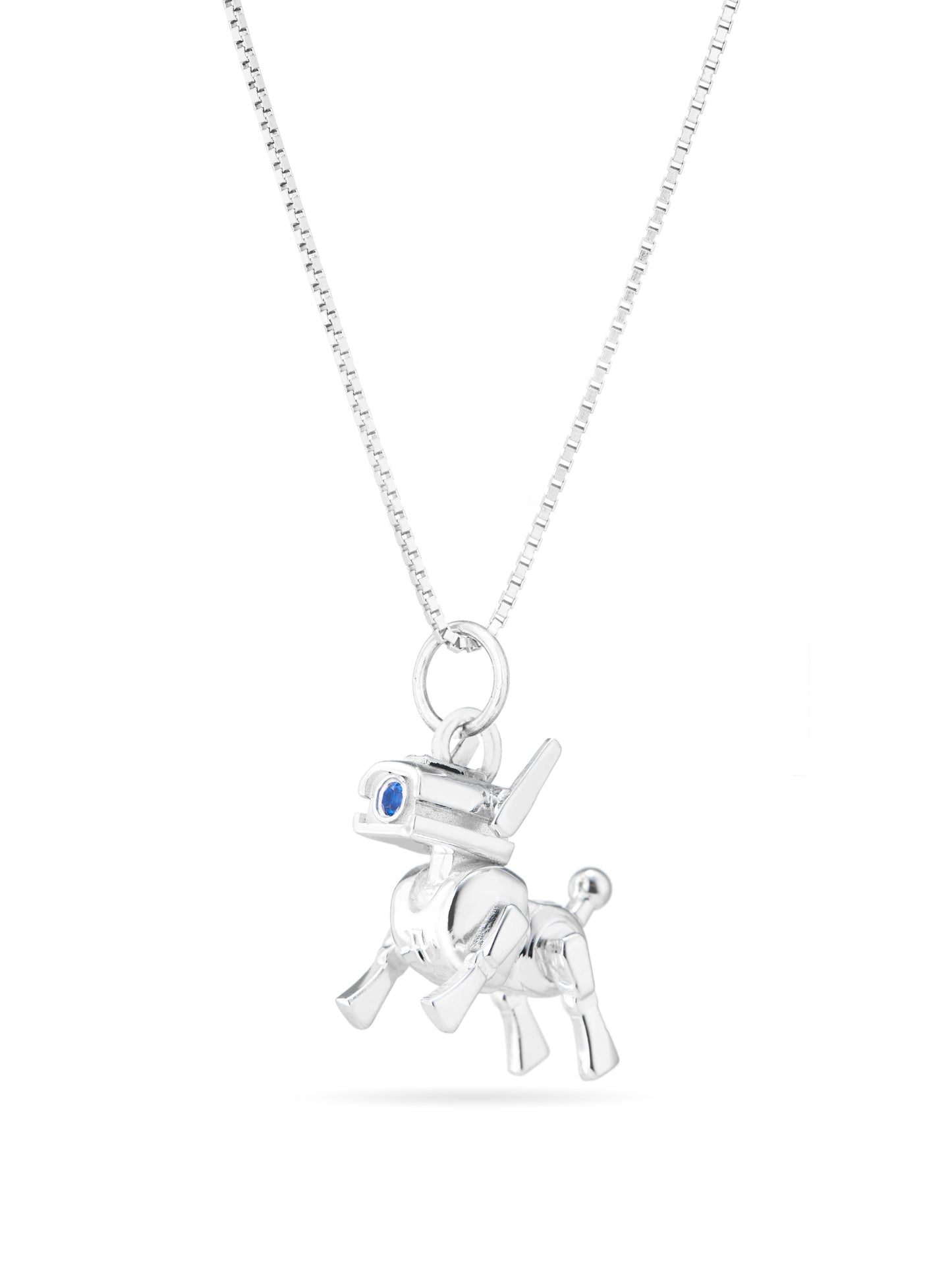 Robot Dog Necklace - Small (Silver)