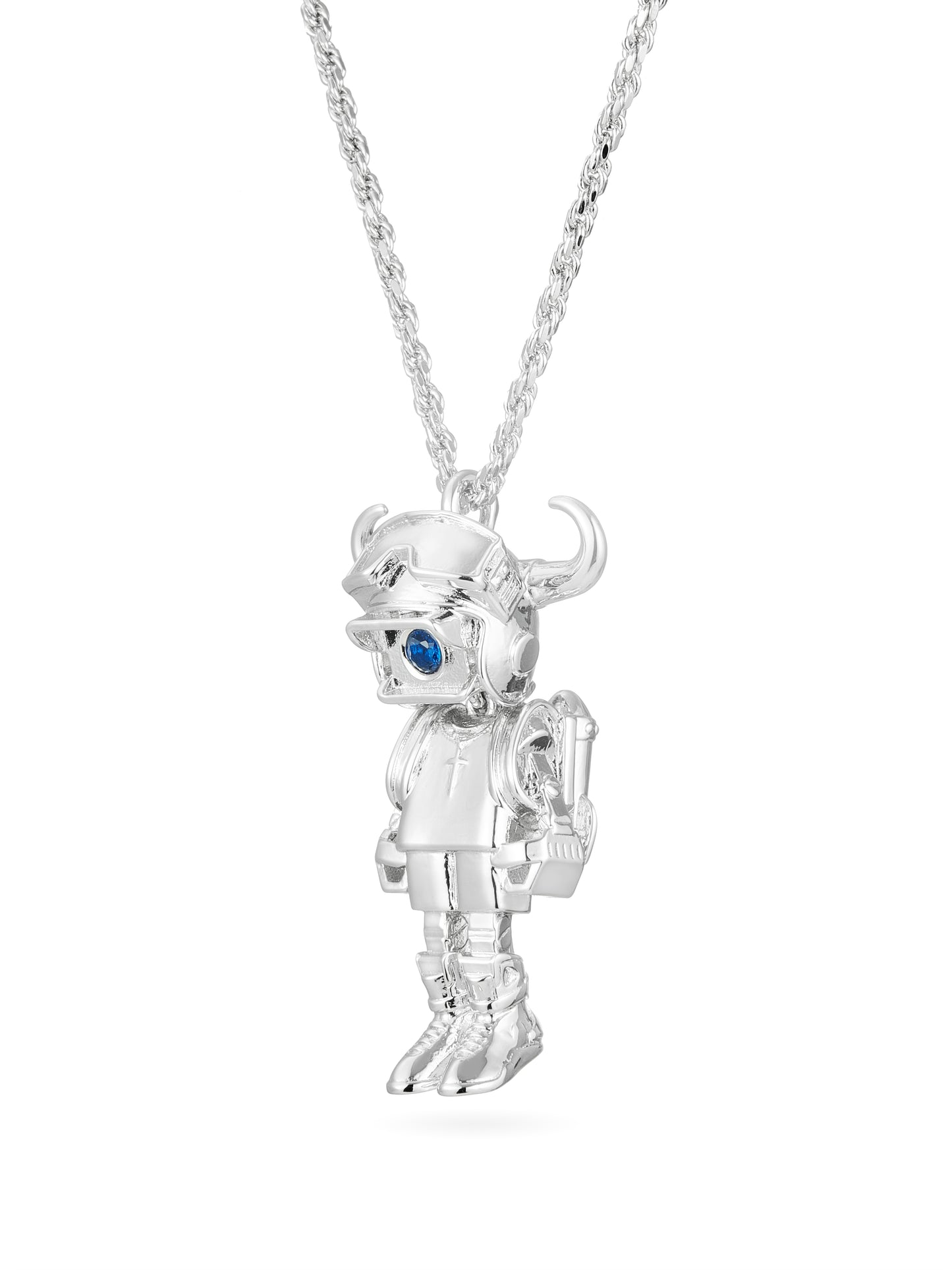 Robot Ox Zodiac Necklace - Silver