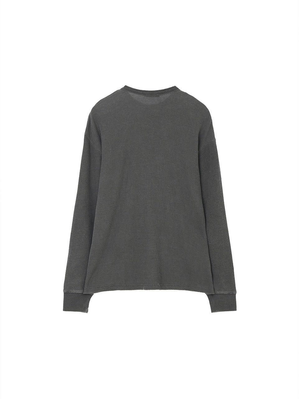 Kijun MEN｜Original Logo Waffle Long Sleeve Tee Charcoal