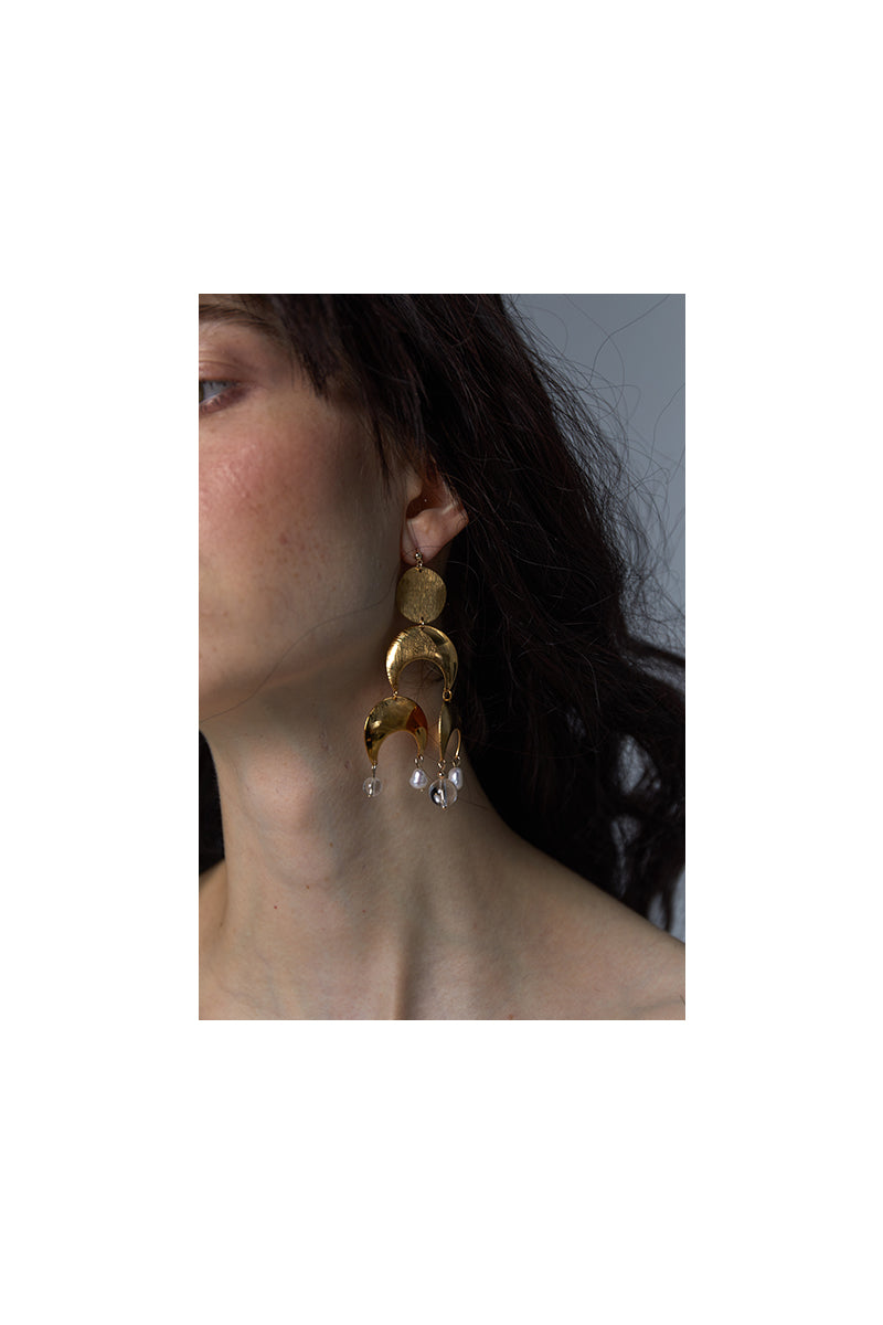 ANDROMEDA-Lunar Phase Pearl Earrings