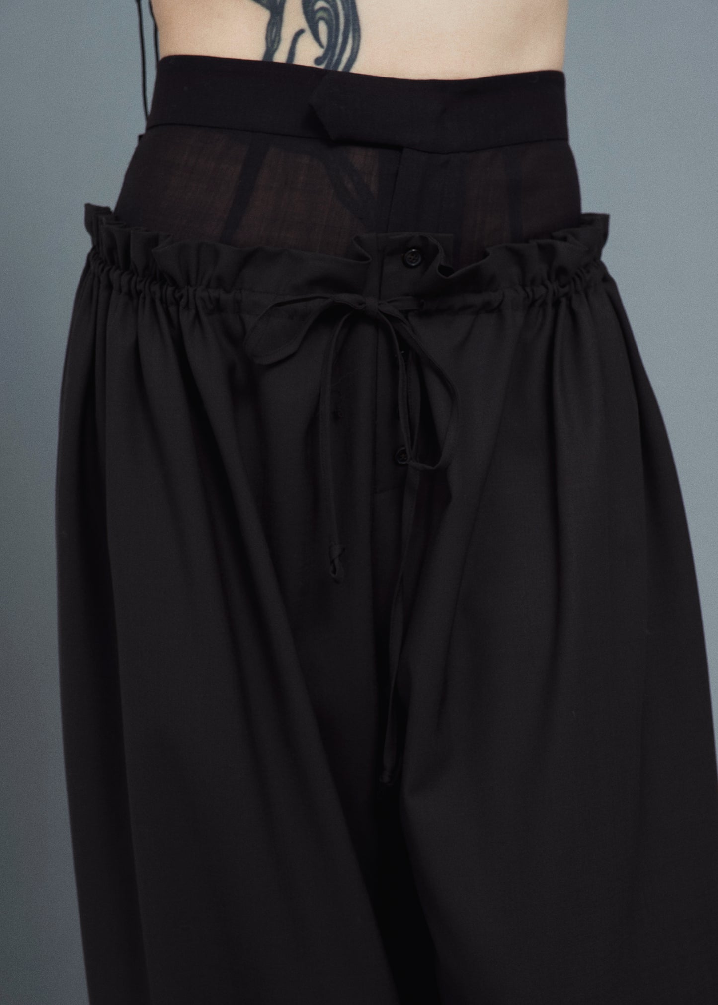 Fake Two-piece Western Trousers with Wide Legs