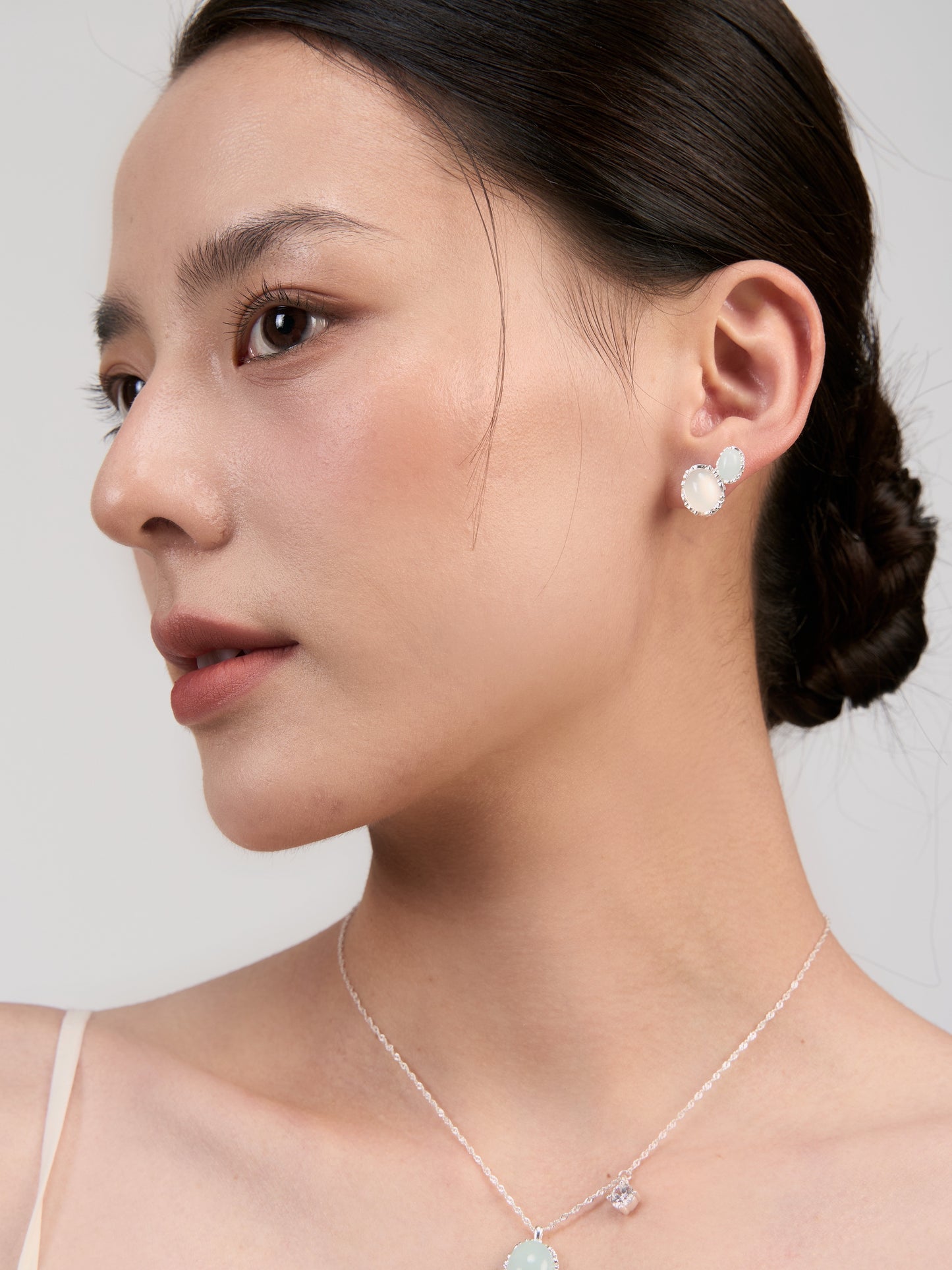 Twin Gemstone Stud Earrings · Ethereal Void