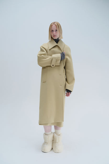 RELAXED BALMACAAN COAT CREAM