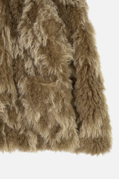 MIXED FUR JACKET / BROWN