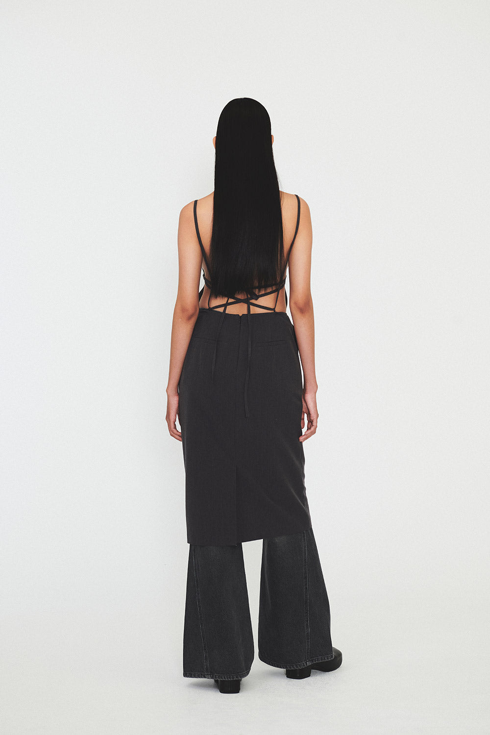 STRAP SLEEVELESS DRESS Dark Grey