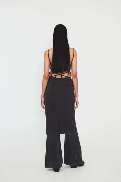 STRAP SLEEVELESS DRESS Dark Grey