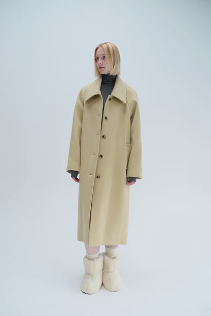 RELAXED BALMACAAN COAT CREAM