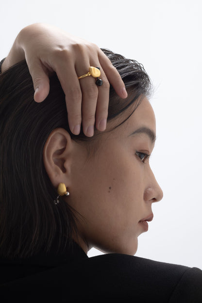 Attachment Earrings + Black Barball