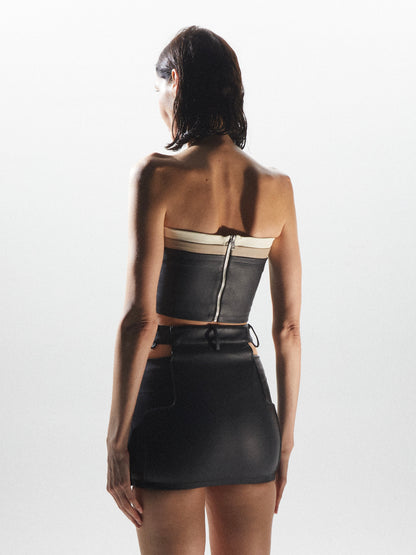 TRIPLE LAYER LEATHER TUBE TOP
