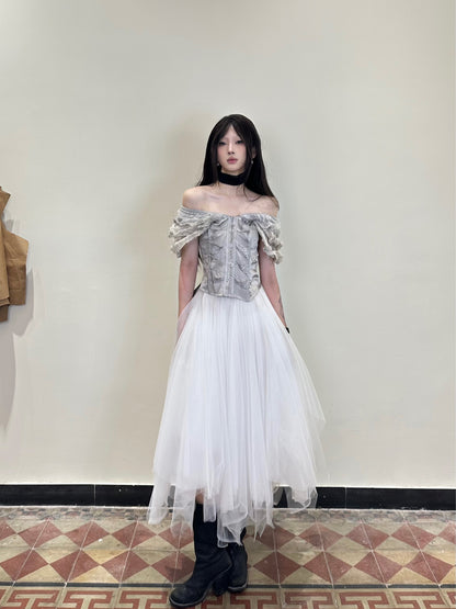 Forest Elf Tulle Skirt White
