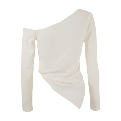 Diagonal Wrap Basic Top White