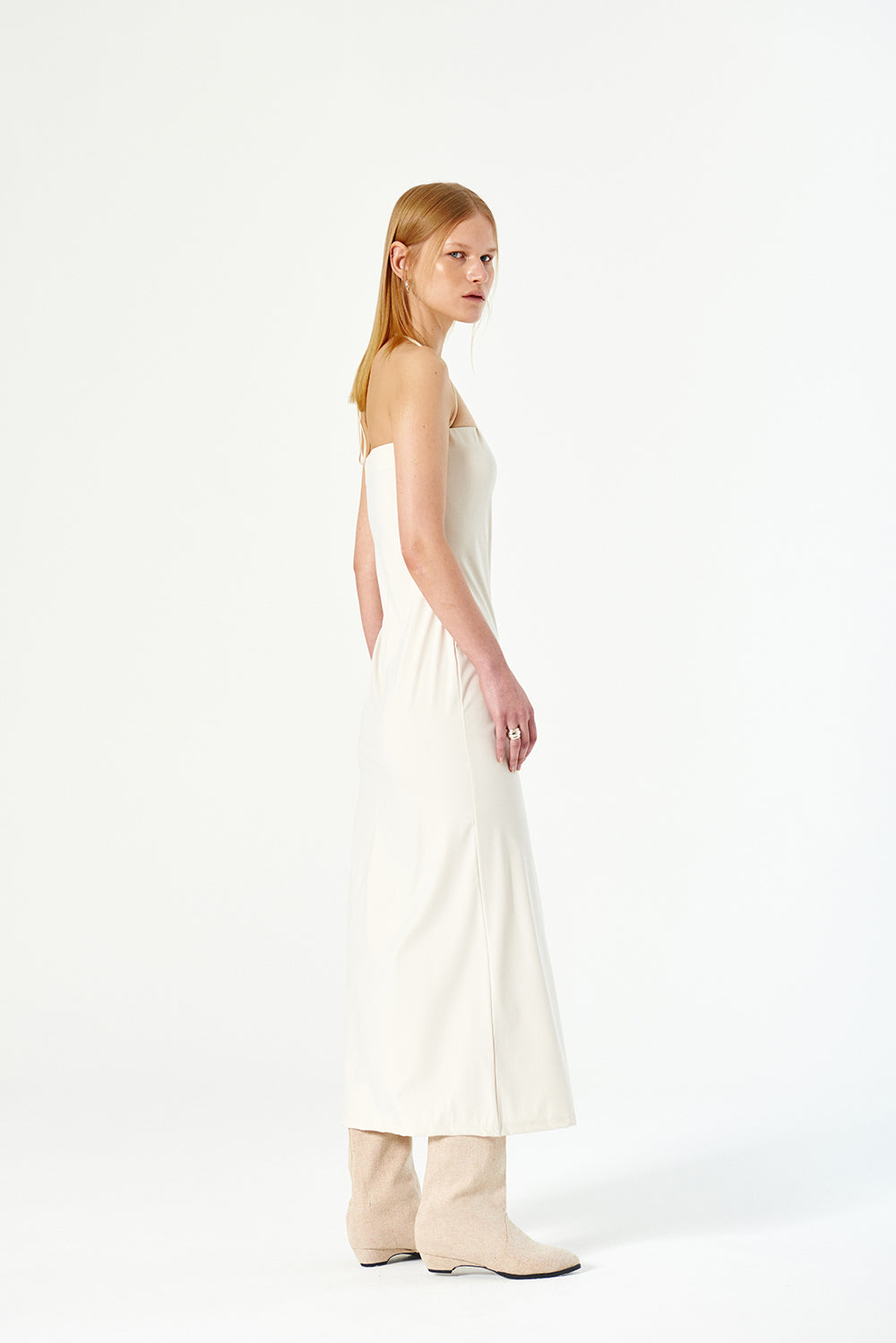 STRETCHY MAXI DRESS Beige