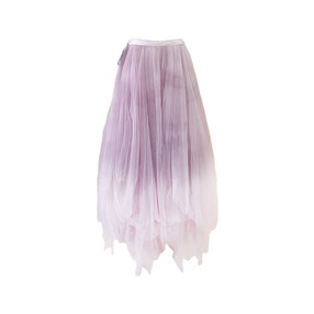 Forest Elf Tulle Skirt Washed Dyed Gradual Taro Purple