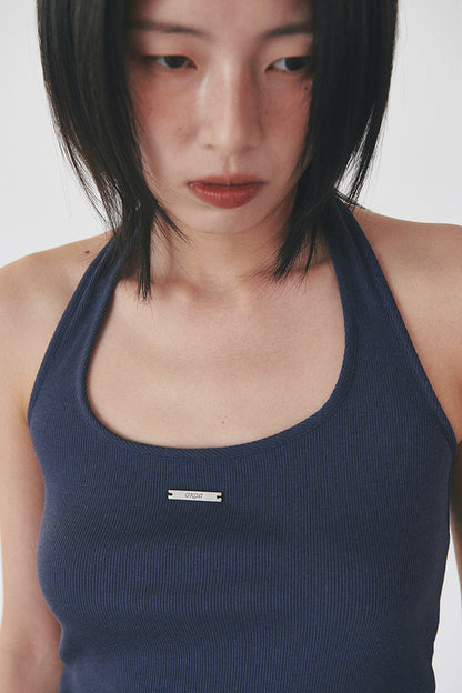 HALTER SLEEVELESS - NAVY