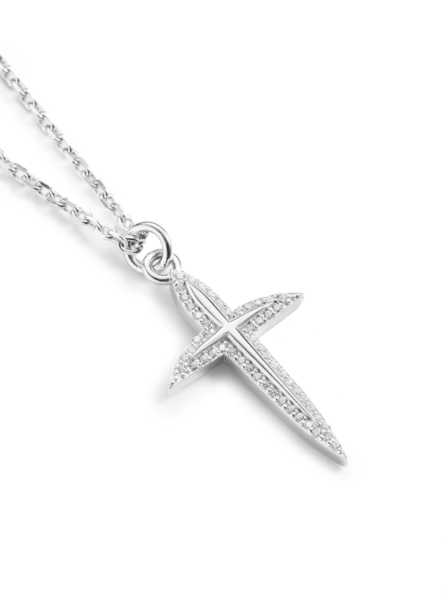 LUZ Series - Light Necklace - External Diamond (Silver)