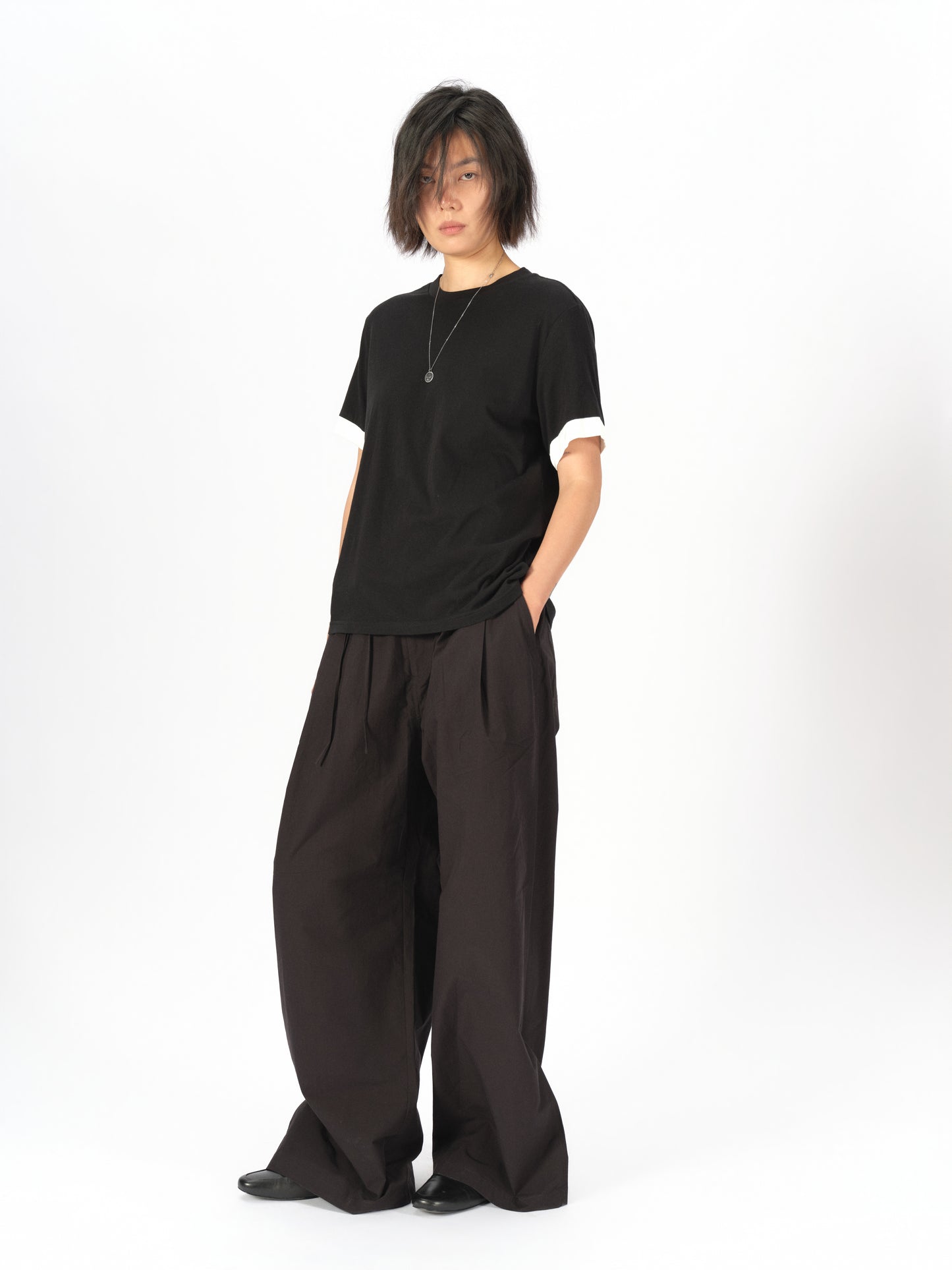 Satin Rolled-Sleeve Tee