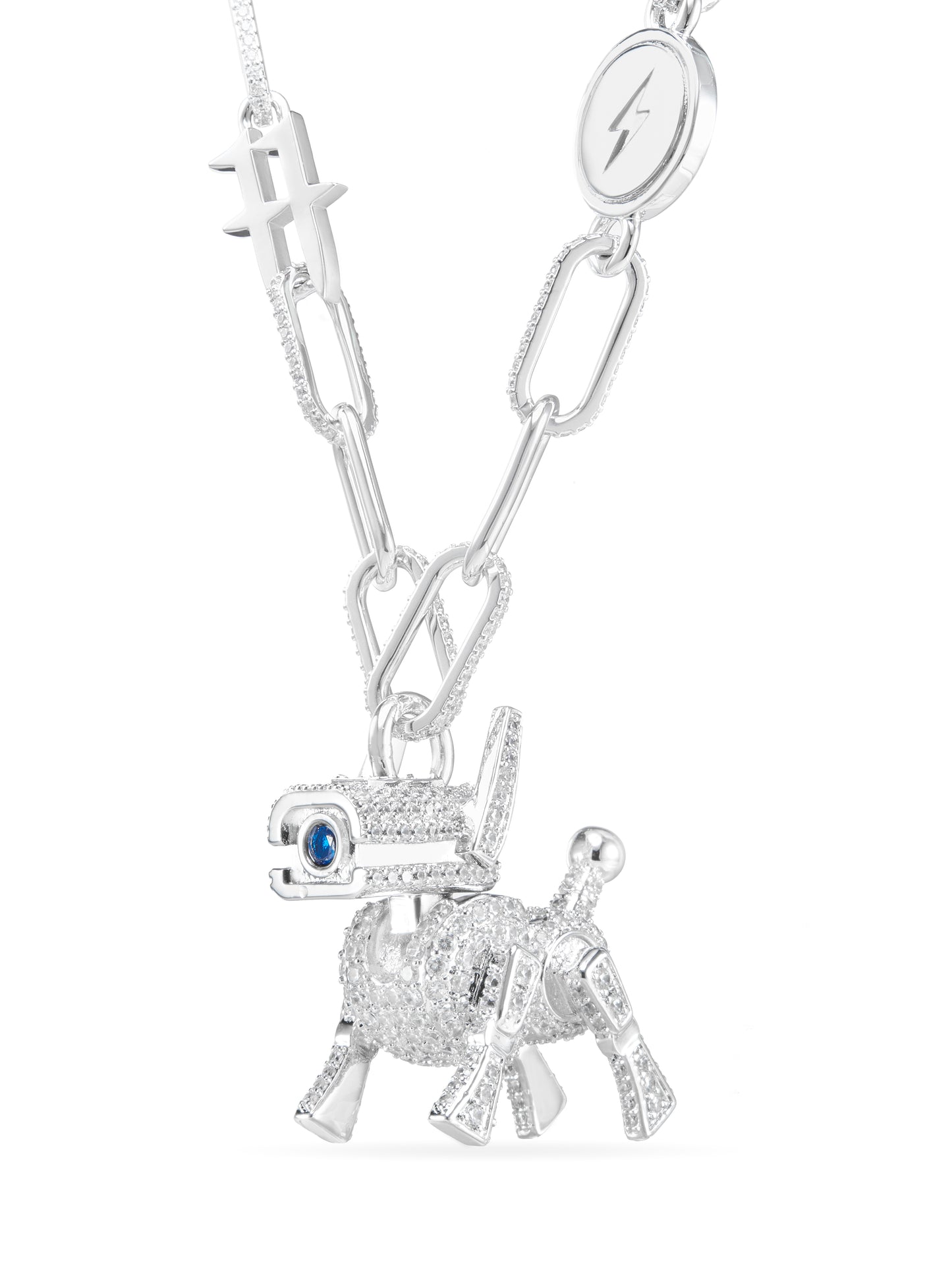 High Street Series - Surveillance Robot Dog Necklace - Full Diamond