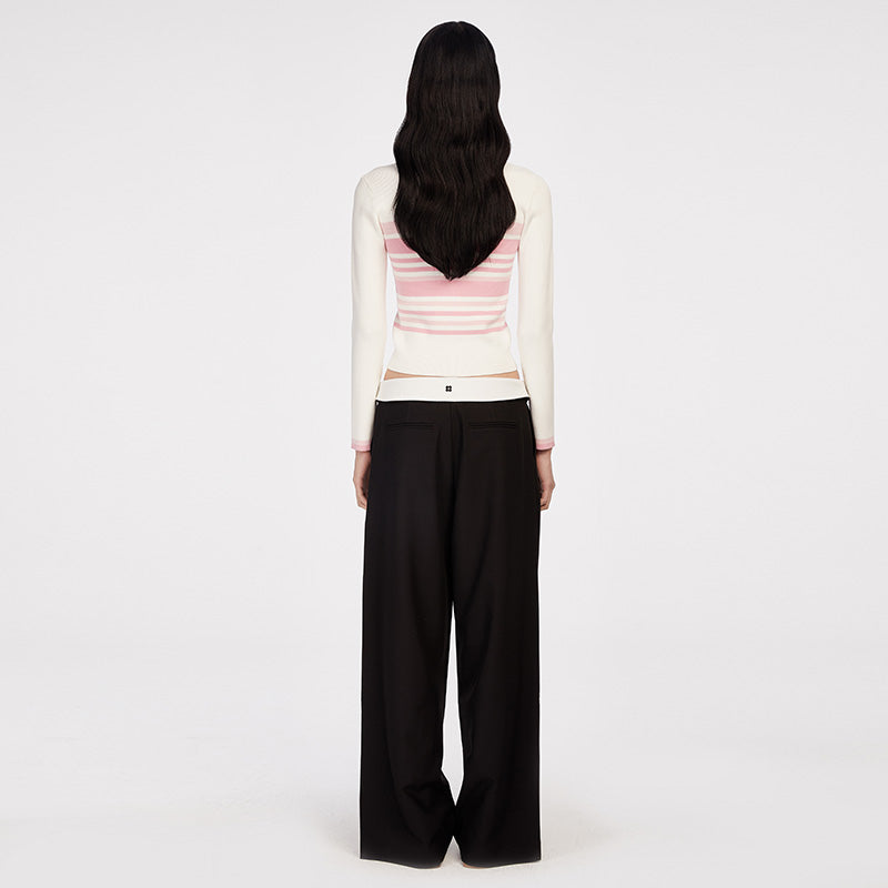 Embroidered Logo Flared Hem Trousers